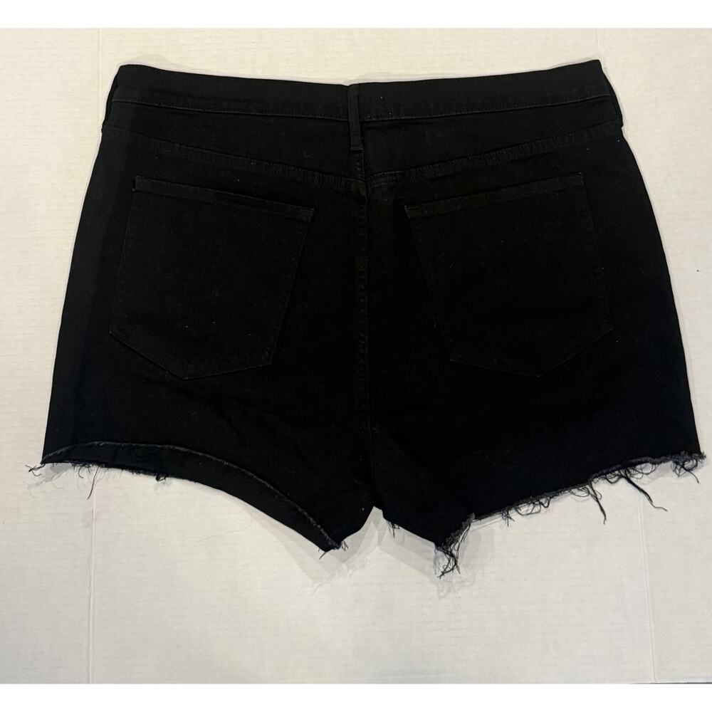 Banana Republic Shorts Womens 34 Black Denim High Rise 3 Inch Raw Hem Distressed - Picture 6 of 6